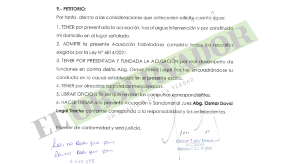 Larisa Gomes acusa a juez Legal por mal desempeño en allanamiento que derivó en muerte de su padre