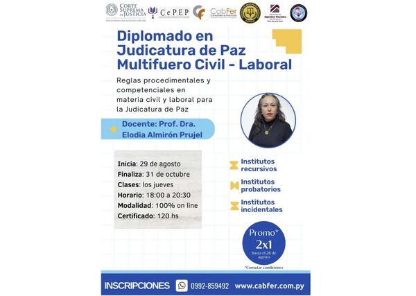 Diplomado en Judicatura de Paz Multifuero Civil-Laboral