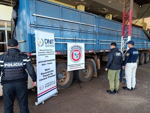 Incautan camión y decomisan cargado de mercaderías