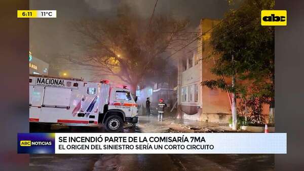 Video: Incendió en parte de la Comisaría 7a por aparente corto circuito - ABC Noticias - ABC Color