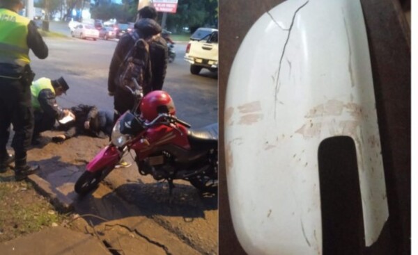 Chocó e hirió a una motociclista y luego se dio a la fuga