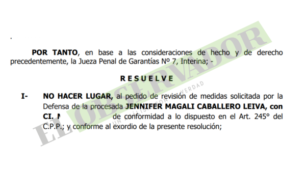 Ratifican prisión preventiva para joven que habría atacado con arma blanca a su pareja