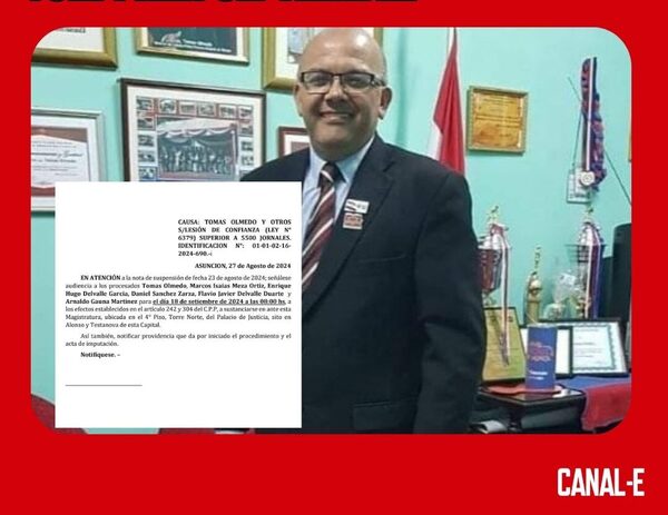 TOMÁS OLMEDO ES CONVOCADO POR JUEZ PARA SEPTIEMBRE