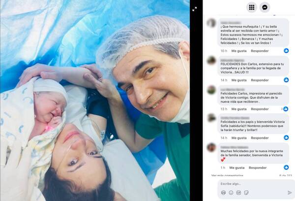 Filizzola compartió su alegría de ser papá nuevamente a los 65 años: “bienvenida a la vida”
