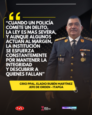 EL COMISARIO PRINCIPAL ELADIO RUBÉN MARTÍNEZ DESTACA EL AVANCE DE LA POLICÍA NACIONAL EN ITAPÚA EN EL PROGRAMA “PUNTO CRÍTICO” - TVS