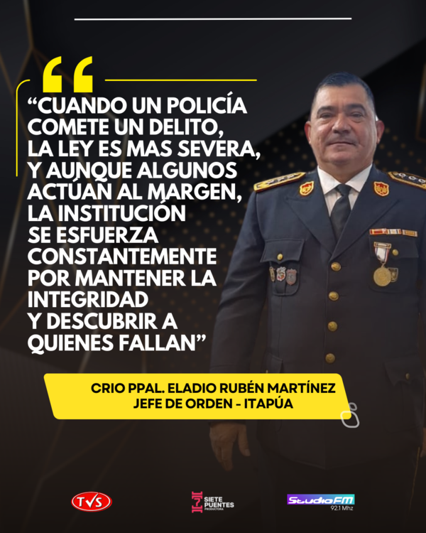 EL COMISARIO PRINCIPAL ELADIO RUBÉN MARTÍNEZ DESTACA EL AVANCE DE LA POLICÍA NACIONAL EN ITAPÚA EN EL PROGRAMA “PUNTO CRÍTICO” - TVS