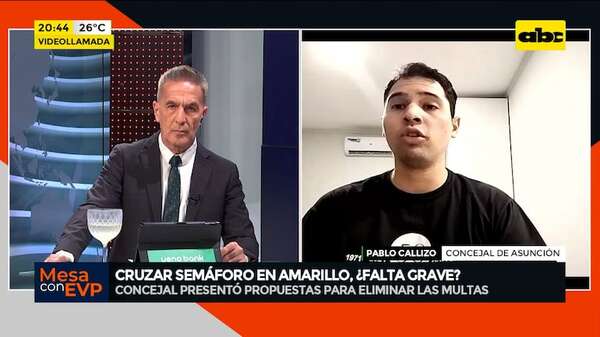 Cruzar semáforo en amarillo: concejal presentó propuestas para eliminar las multas - Mesa de Periodistas - ABC Color