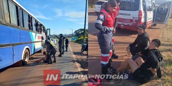 HINCHA DE OLIMPIA CAYÓ DE UN ÓMNIBUS Y RESULTÓ CON LESIONES - Itapúa Noticias