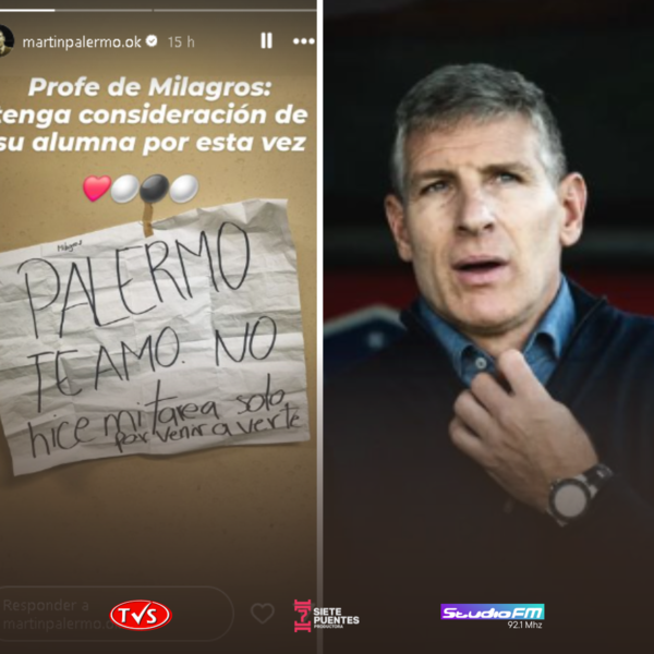 EL TIERNO INTERCAMBIO ENTRE UNA NIÑA FAN Y MARTÍN PALERMO, DT DE OLIMPIA - TVS