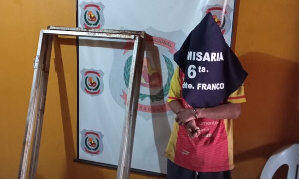 Aprehenden a hombre por hurtar estructuras de hierro de una discoteca