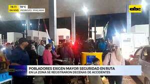 Manifestación en Pedrozo: exigen mayor seguridad en la ruta - ABC Noticias - ABC Color
