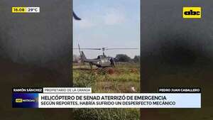 Helicóptero de Senad aterrizó de emergencia: habría sufrido un desperfecto mecánico - ABC Noticias - ABC Color