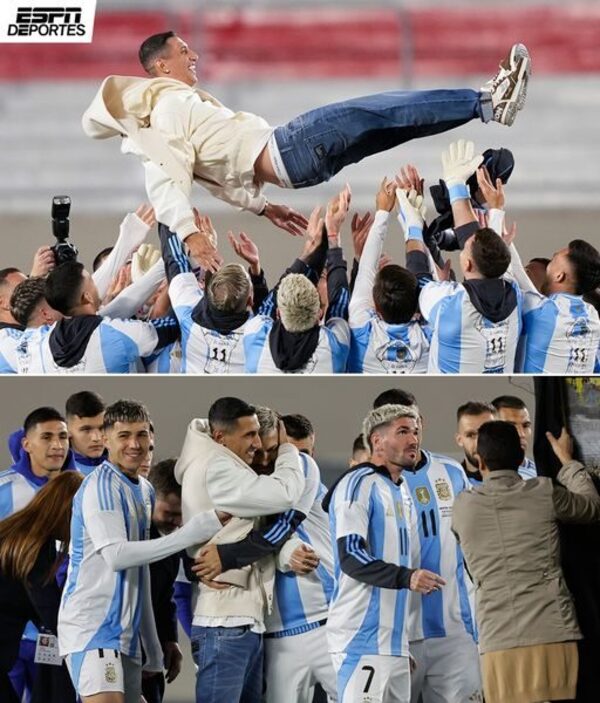 Di María recibe emotivo homenaje tras su retiro de la selección argentina