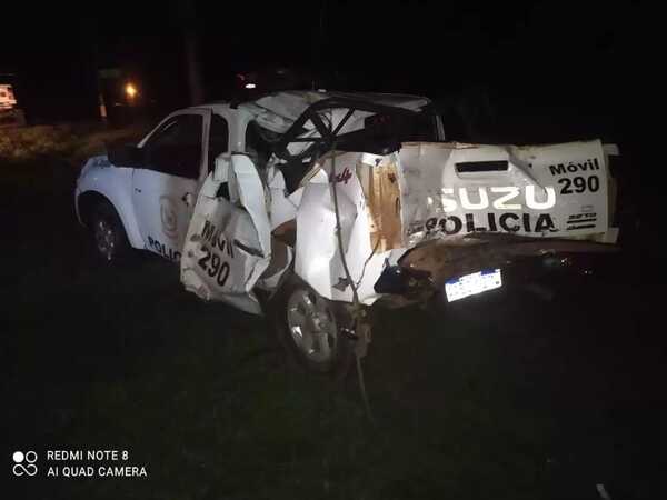 Gral. Delgado: Patrullera quedó inservible tras ser chocado por un camión de gran porte