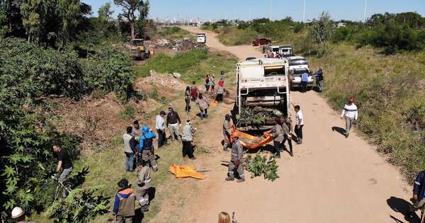 La Nación / La Madrid, municipalidad y vecinos se unieron para una minga ambiental en la costanera norte