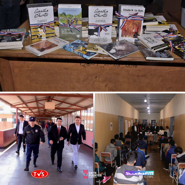 DIRECTOR DEPARTAMENTAL DE EDUCACIÓN ENTREGA DONACIÓN DE LIBROS EN EL CERESO DE ITAPÚA - TVS