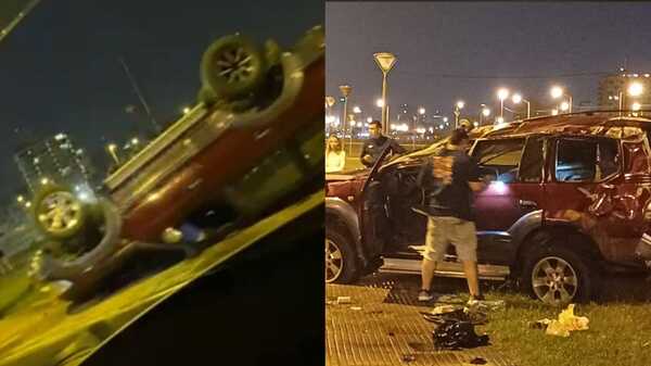 Choque y vuelco en la costanera de Encarnación