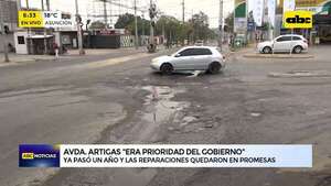 Avda. Artigas: a un año y las reparaciones siguen en promesas  - ABC Noticias - ABC Color