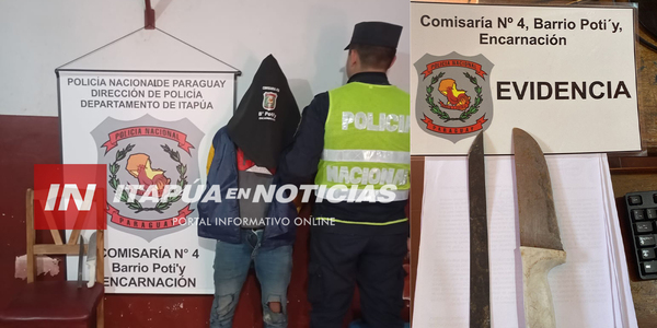 INTENTÓ ROBAR A PUNTA DE CUCHILLOS Y FUE DETENIDO EN ENCARNACIÓN - Itapúa Noticias