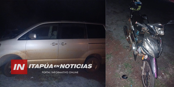 CHOQUE ENTRE MOTOCICLETA Y CAMIONETA EN OBLIGADO DEJA UN HERIDO - Itapúa Noticias