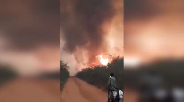 Arrollador incendio persiste en tres estancias del Chaco