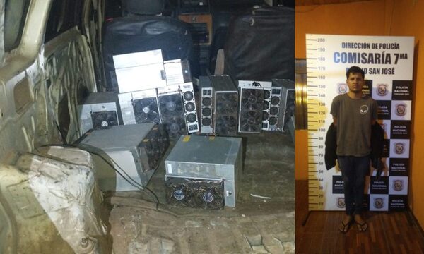 Tras persecución recuperan máquinas mineradoras y detienen a delincuente