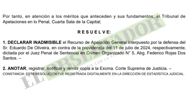 Tras apelación inadmisible en Cámara se encamina juicio a supuestos testaferros de Cabeza Branca