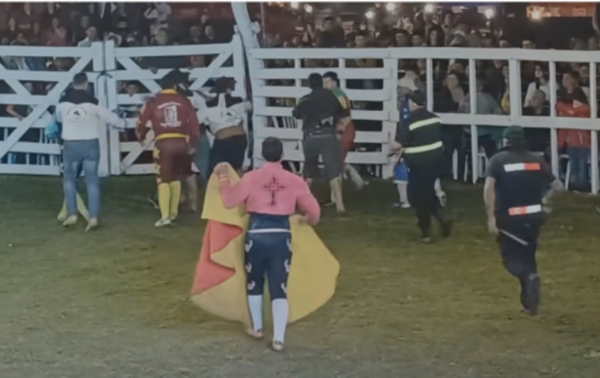 (VIDEO) “Toreros” reventaron a un ka´u que se metió en el rodeo