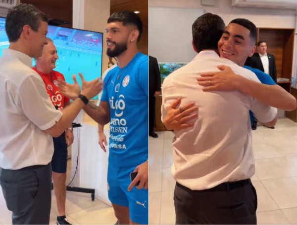 (VIDEO). Mirá la visita de lujo que tuvieron los peloteros de la Albirró que mañana enfrentan a Brasil