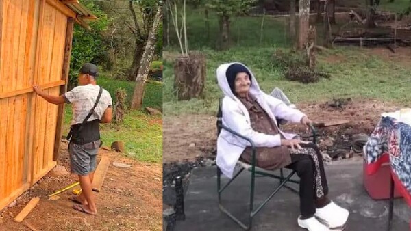 Vecinos construyeron casilla para la abuela que perdió su local en incendio