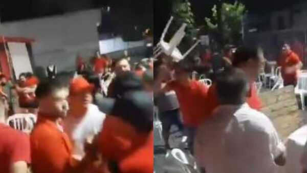 Festejo colo'o terminó en feroz moquete