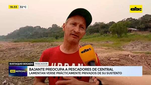 Pescadores de Central, preocupados por la bajante: lamentan verse privados de su sustento - ABC Noticias - ABC Color