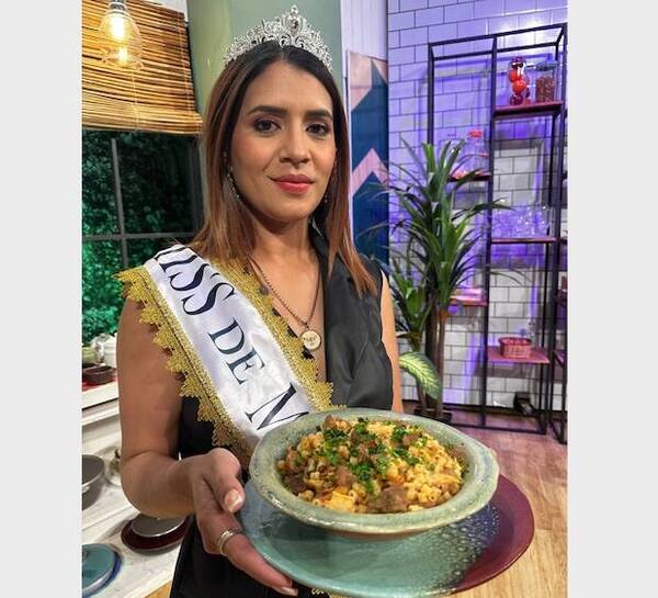 "Miss Haka Pichona" cocinó guiso en el programa "Mucho Gusto"