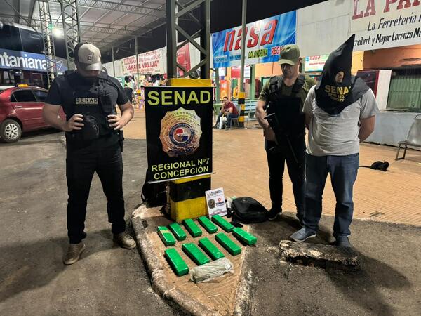 Incautan casi 10 kilogramos de marihuana en la Terminal de Ómnibus de Concepción