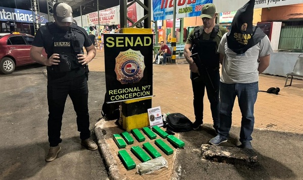 SENAD detiene a pasajero que viajaba con carga de marihuana en Concepción