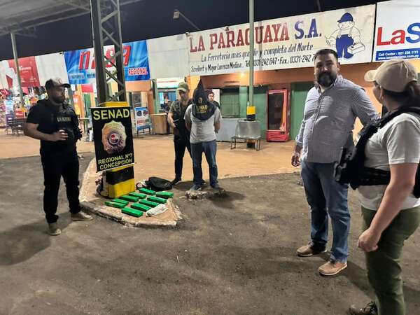 Concepción: detienen a un hombre que transportó marihuana prensada en un ómnibus - Nacionales - ABC Color