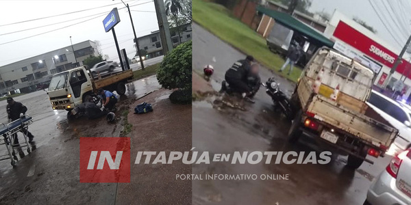 COLISIÓN ENTRE MOTOCICLISTA Y VEHÍCULO EN BELLA VISTA - Itapúa Noticias