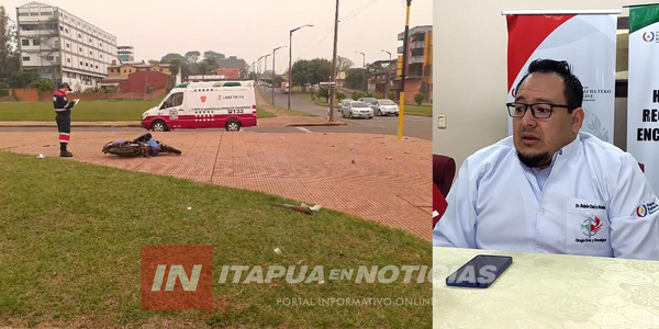 A CAUSA DE POLITRAUMATISMOS SEVEROS FALLECIÓ EL MOTOCICLISTA AYER EN ENCARNACIÓN - Itapúa Noticias