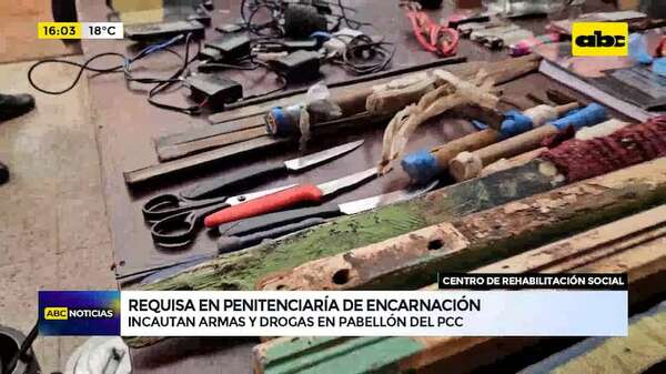 Requisa en cárcel de Itapúa: incautan armas y drogas en pabellón del PCC - ABC Noticias - ABC Color