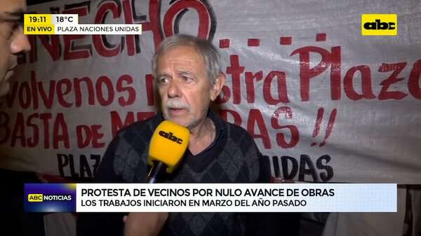 Vecinos protestan por nulo avance de obras: los trabajos iniciaron en marzo del año pasado - ABC Noticias - ABC Color