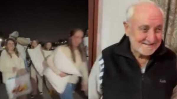 Sus 22 nietos lo sorprendieron hasta las lágrimas con una pijamada en su cumple