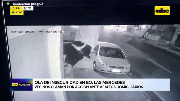 Las Mercedes: vecinos claman por seguridad tras ola de asaltos  - ABC Noticias - ABC Color