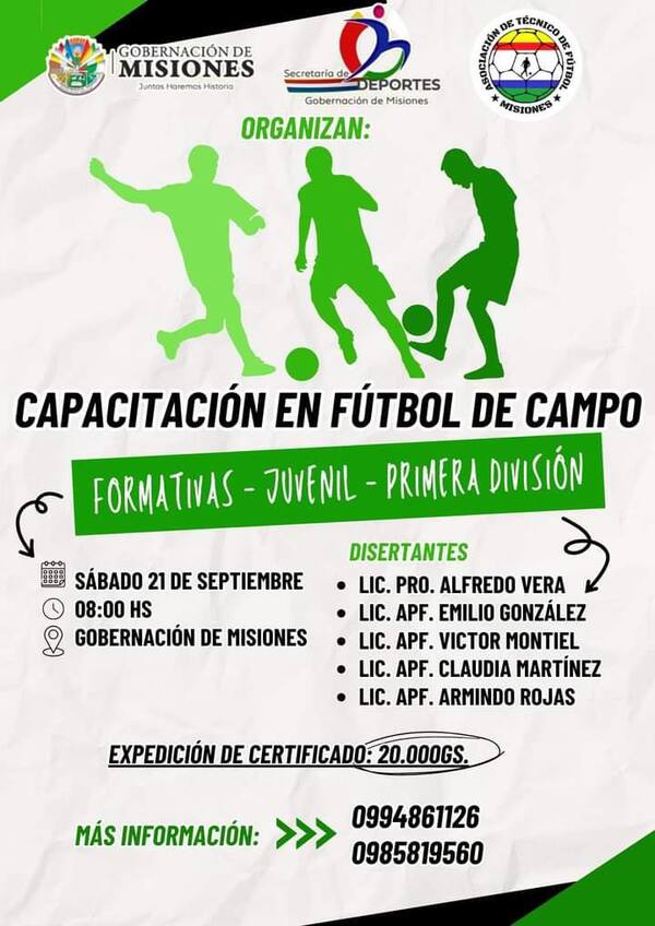 Capacitación en Fútbol para Formativas, Juvenil y Primera División - .::Agencia IP::.