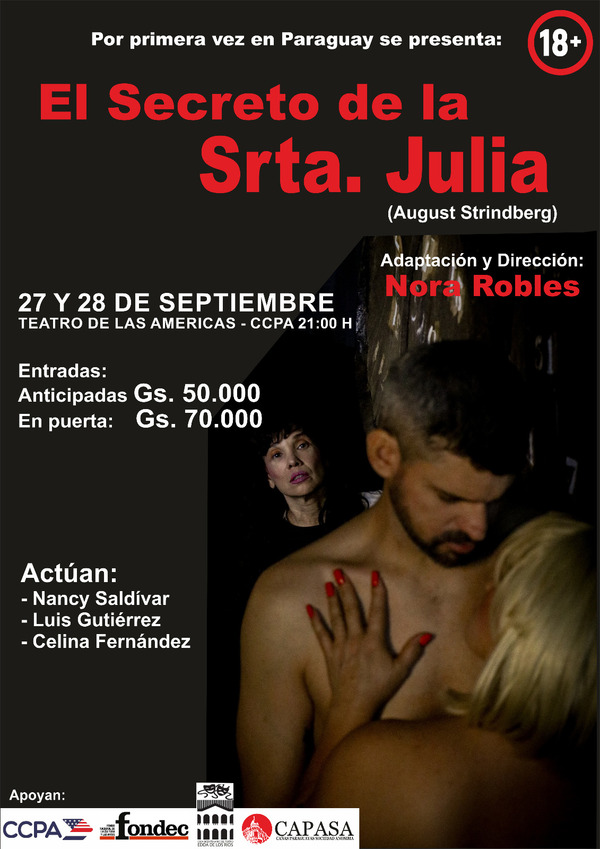 La obra teatral "El Secreto de la Señorita Julia" se estrena el 27 de septiembre - .::Agencia IP::.