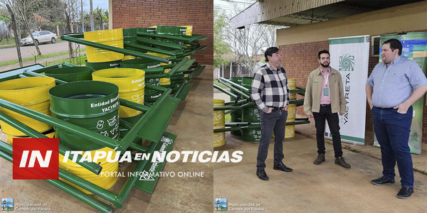 ENTREGA DE CONTENEDORES REFUERZA PLAN DE LIMPIEZA EN CARMEN DEL PNÁ. - Itapúa Noticias