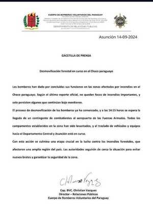 Bomberos cumplieron la misión en el Chaco y regresan a sus hogares - trece
