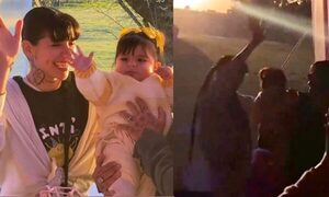 Christian Nodal y Cazzu se reencontraron en el cumple de su hija