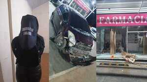 Conductora ebria se estrelló contra una farmacia en Encarnación