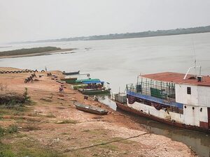 Concepción, poca navegabilidad por descenso del río Paraguay