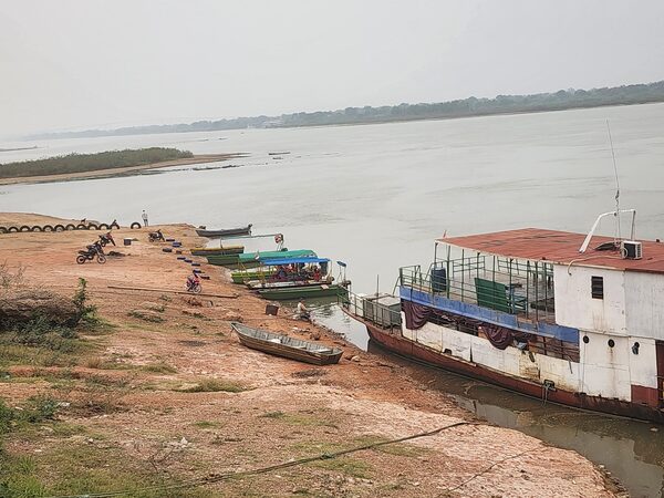 Concepción, poca navegabilidad por descenso del río Paraguay